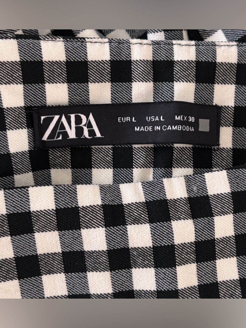 Zara Black and White Gingham Slim Fit Chinos - Picture 3 of 7